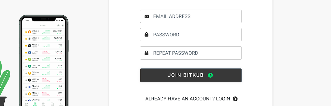 open a bitkub account step 3