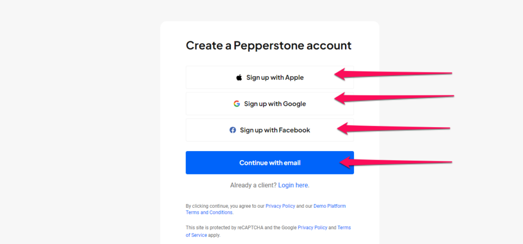 Pepperstone Account Registration